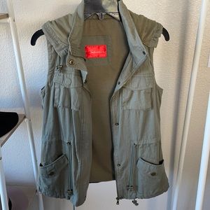 Olive green utility vest